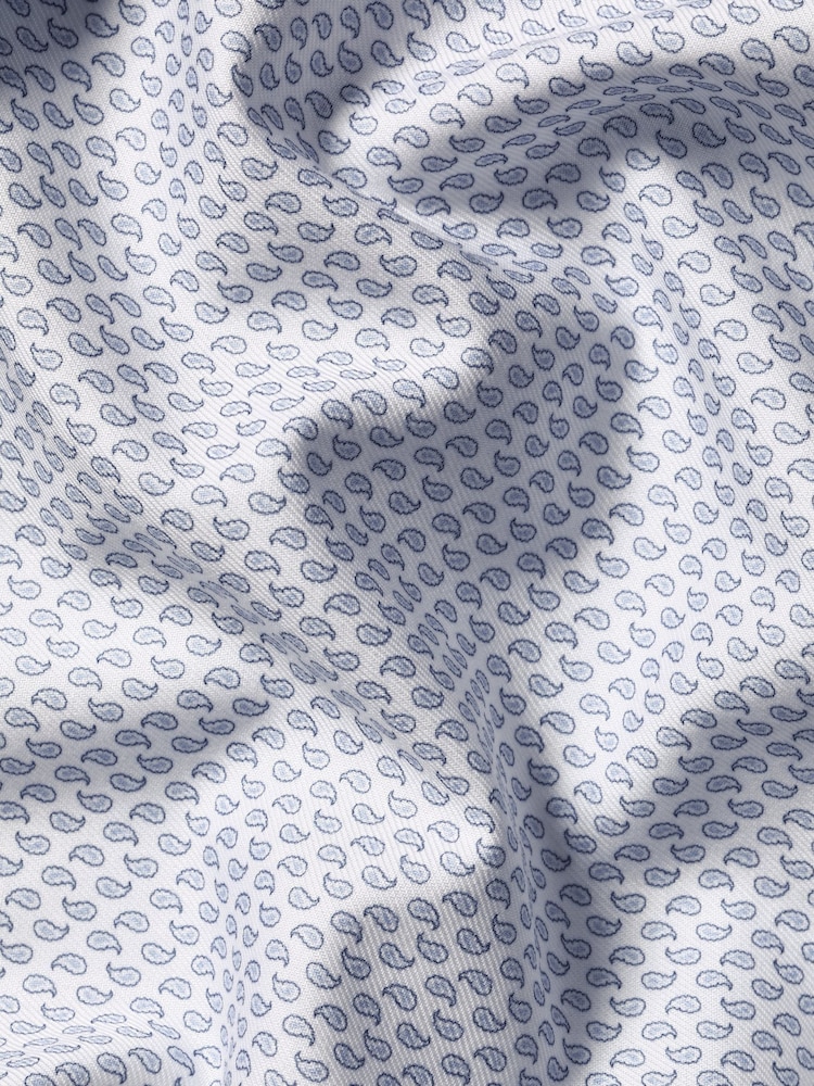 Charles Tyrwhitt Blue Slim Fit Non-Iron Stretch Mini 100% Cotton Paisley Printed Shirt - Image 6 of 6
