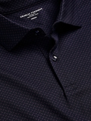 Charles Tyrwhitt Blue Printed Performance Polo Shirt - Image 5 of 5