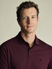 Charles Tyrwhitt Red Chrome RFU Printed Performance Short Sleeve Cardigan - Image 2 of 5