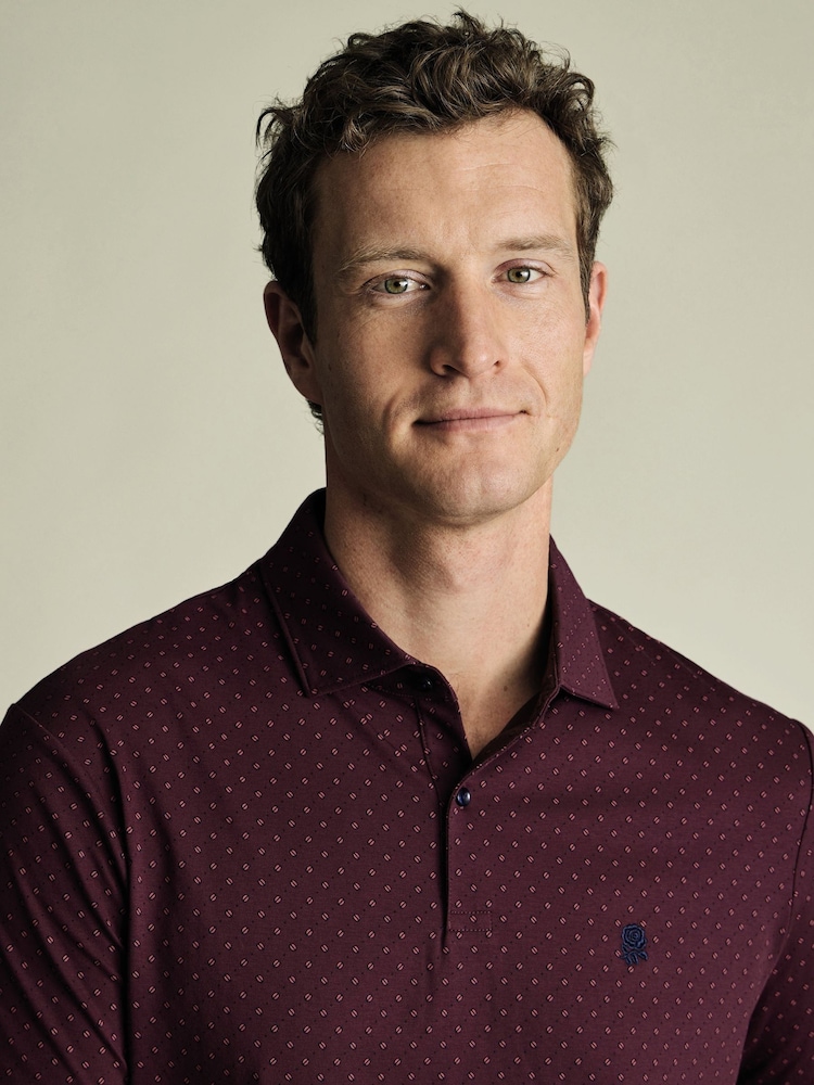 Charles Tyrwhitt Red Chrome RFU Printed Performance Short Sleeve Cardigan - Image 2 of 5