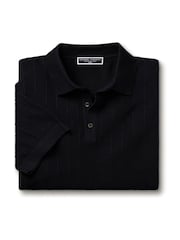 Charles Tyrwhitt Blue Stripe Short Sleeve Button Neck 100% Cotton Polo shirt - Image 3 of 5