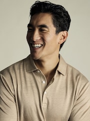 Charles Tyrwhitt Brown 100% Linen Polo Shirt - Image 2 of 4