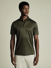 Verde - Camisa polo de linho Charles Tyrwhitt 100% - Imagem 1 de 5
