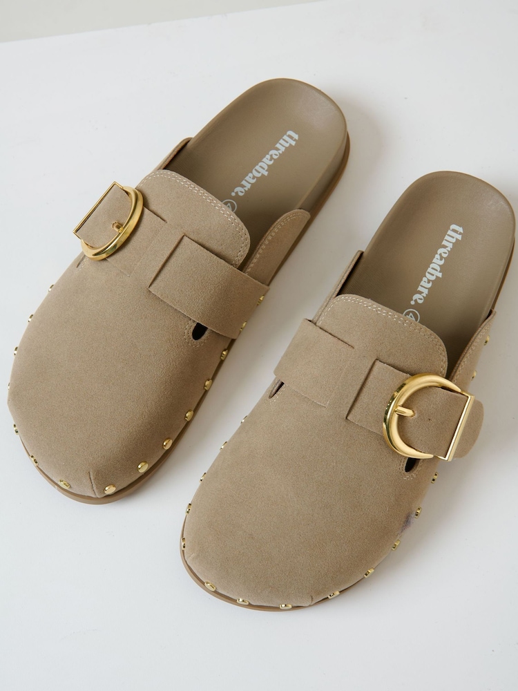 Threadbare Natural Studded Mule Sandals - Image 2 of 4