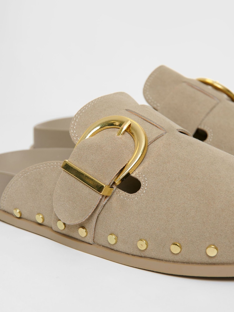Threadbare Natural Studded Mule Sandals - Image 3 of 4