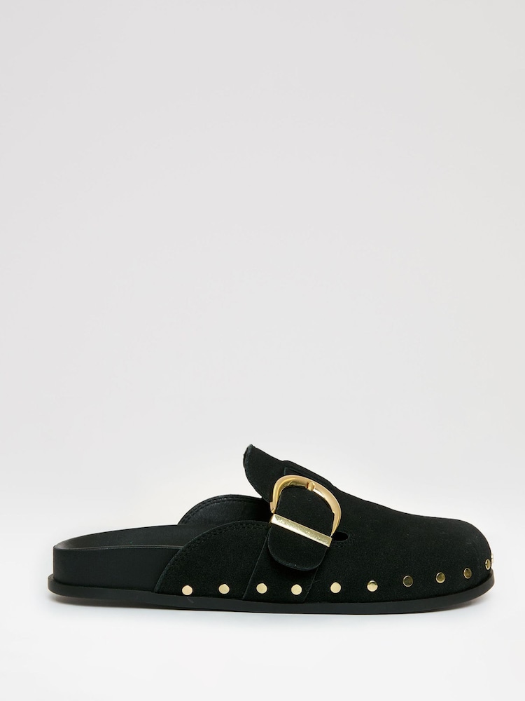 Threadbare Black Studded Mule Sandals - Image 1 of 4