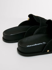 Threadbare Black Studded Mule Sandals - Image 3 of 4