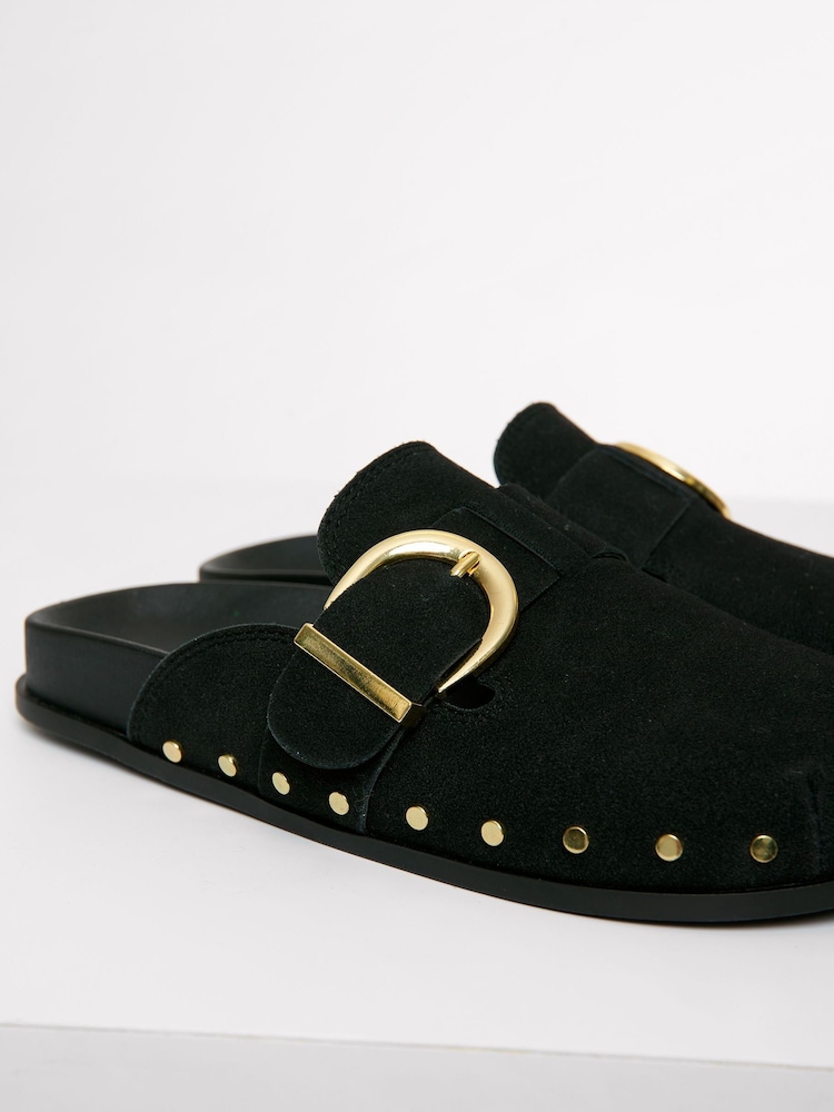 Threadbare Black Studded Mule Sandals - Image 4 of 4