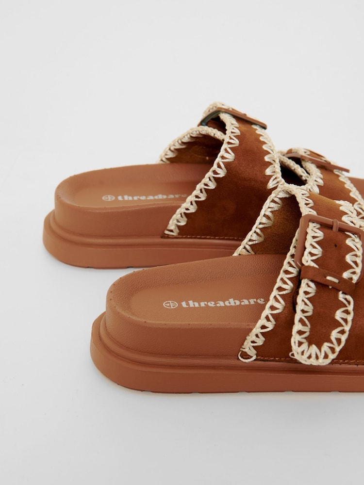 Threadbare Whipstitch Chunky Sliders - Image 5 of 5