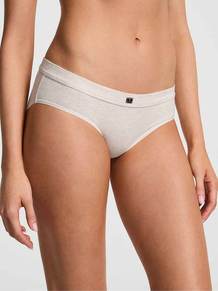 Victoria's Secret Nude Heather Hipster Cotton Logo Knickers - Image 1 of 3
