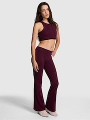Victoria's Secret PINK Purple Rose Foldover Leggings - Image 1 of 3