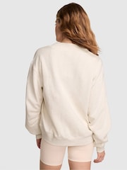 Victoria's Secret PINK Natural Heather White Fleece Sweatshirt - Image 2 of 2