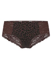 Victoria's Secret PINK Leopard Brown Cheeky No Show Lace Trim Knickers - Image 3 of 3