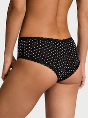 Victoria's Secret Black Dots Cheeky Cotton Lace Trim Knickers - Image 2 of 2