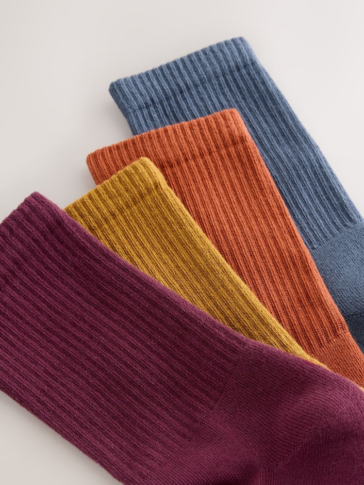 Orange/Red/Blue Sports Socks 4 Pack - Image 2 of 3 Orange/Red/Blue Sports Socks 4 Pack - Image 2 of 3