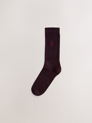 Red/Orange Twisted - Stag Embroidered Heavyweight Socks 4 Pack - Bild 5 von 8