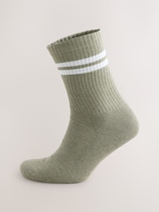 Blue/Neutral/Grey Twisted Tipped Cushioned Sole Sports Socks - Image 2 of 9