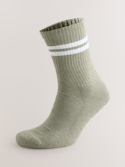 Blue/Neutral/Grey Twisted Tipped Cushioned Sole Sports Socks - Image 3 of 9