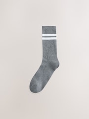 Blue/Neutral/Grey Twisted Tipped Cushioned Sole Sports Socks - Image 7 of 9