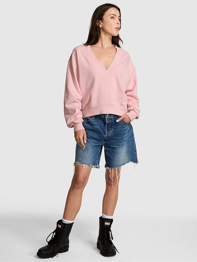 Victoria's Secret PINK Dollhouse Pink Fleece Sweatshirt - Image 1 of 2 Victoria's Secret PINK Dollhouse Pink Fleece Sweatshirt - Image 1 of 2