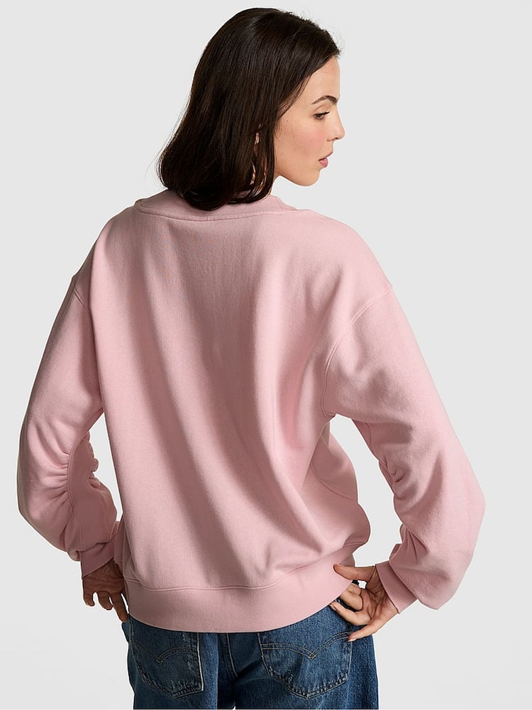 Victoria's Secret PINK Dollhouse Pink Fleece Sweatshirt - Image 2 of 2 Victoria's Secret PINK Dollhouse Pink Fleece Sweatshirt - Image 2 of 2