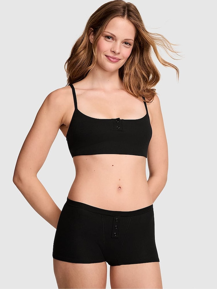 Victoria's Secret PINK Black Boyshort Cotton Knickers - Image 1 of 2
