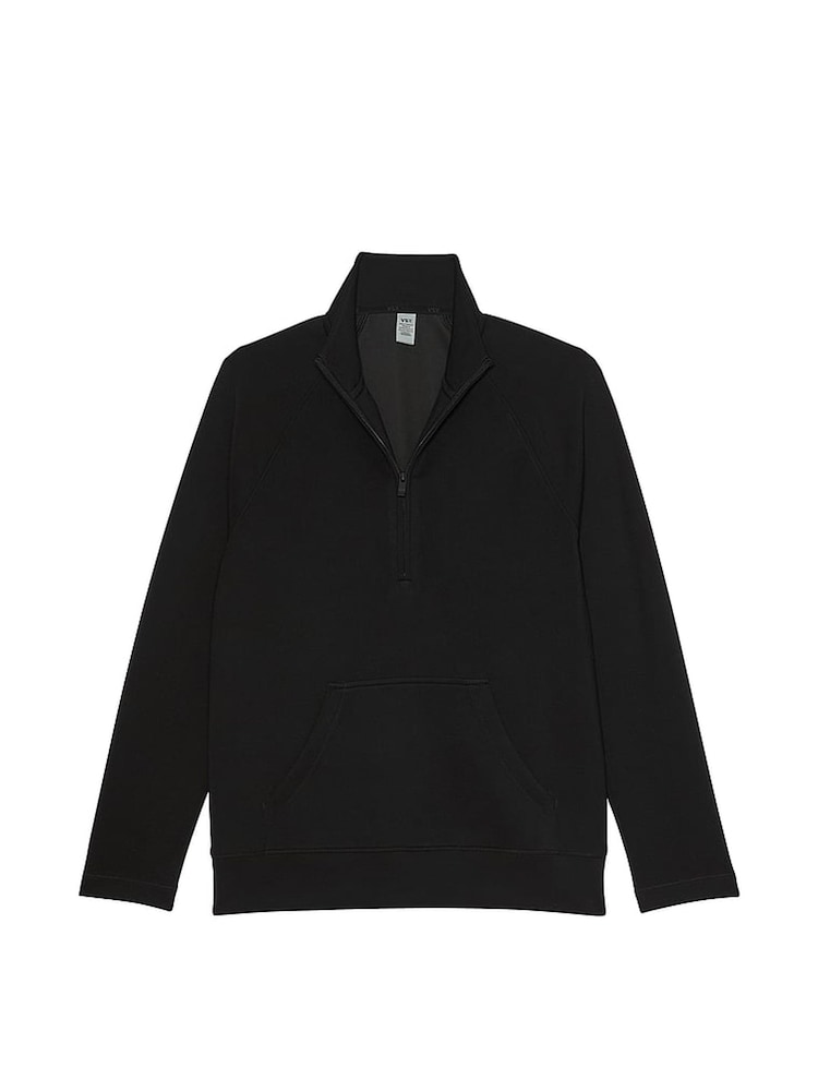 Victoria's Secret Black Featherweight Knit Half Zip Sweatshirt - Image 3 of 3