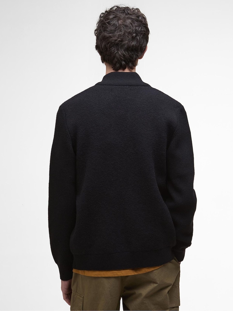 Barbour® Black Milburn Zip Through Jumper - Image 2 of 6