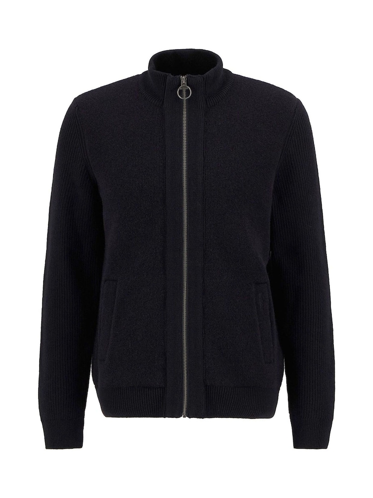 Barbour® Black Milburn Zip Through Jumper - Image 6 of 6