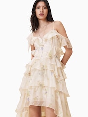 AllSaints Cream Sienna Dress - Image 2 of 8