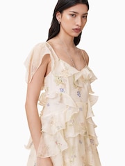 AllSaints Cream Sienna Dress - Image 5 of 8