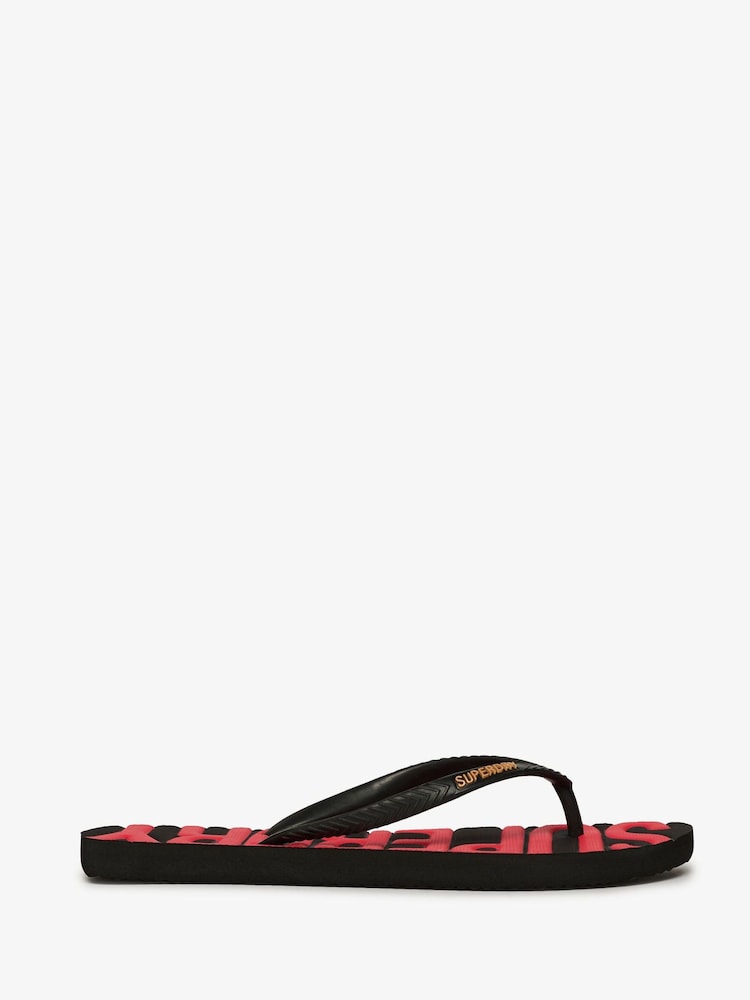 Superdry Black Core Logo Flip Flops - Image 1 of 3