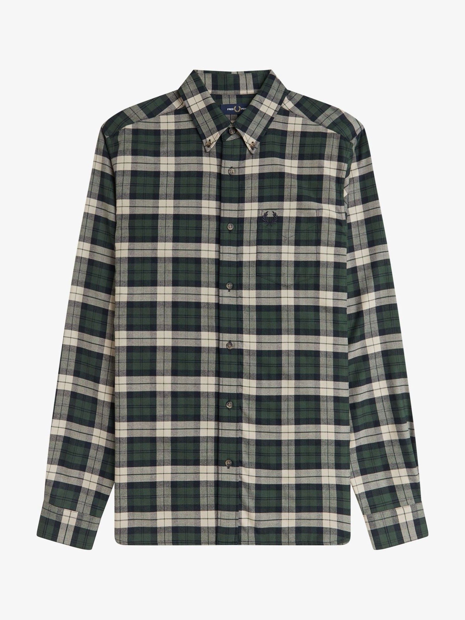 Buy Fred Perry Green Brushed Twill Tartan Shirt from Next USA