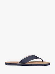 Superdry Blue Cork Graphic Print Flip Flops - Image 1 of 7