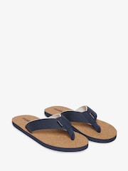 Superdry Blue Cork Graphic Print Flip Flops - Image 3 of 7