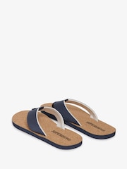 Superdry Blue Cork Graphic Print Flip Flops - Image 4 of 7