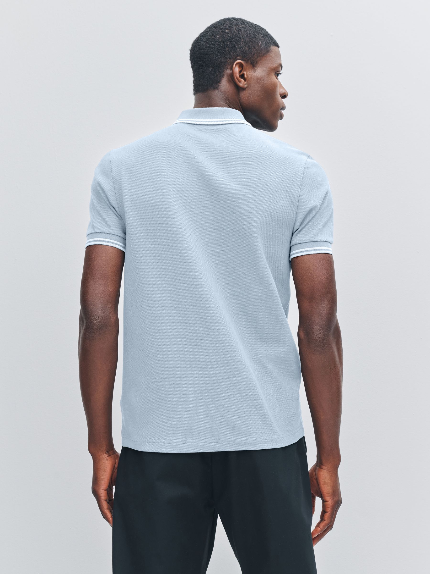 Buy Fred Perry Light Blue Tipped Short Sleeve Polo Shirt from Next USA