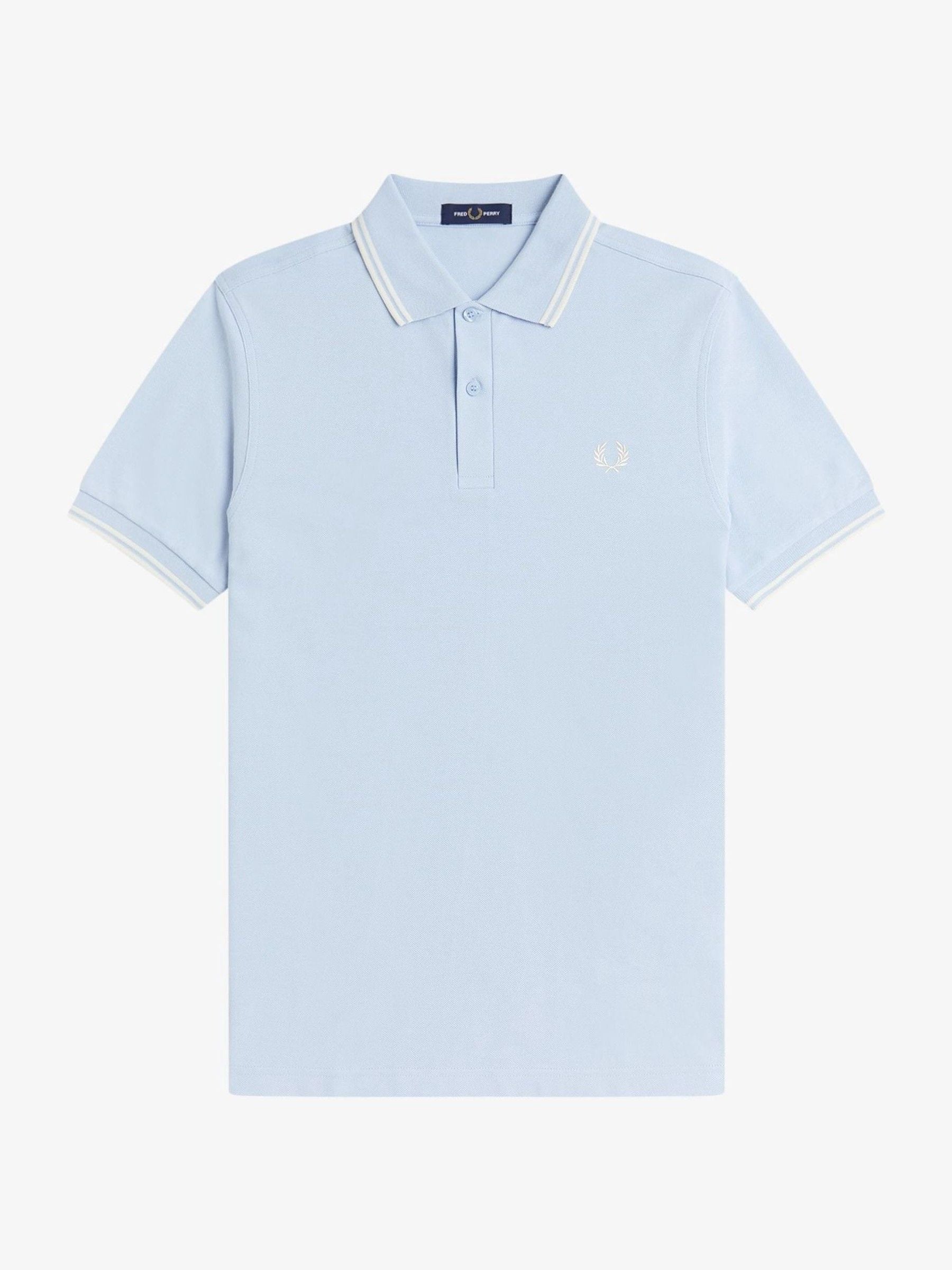 Buy Fred Perry Light Blue Tipped Short Sleeve Polo Shirt from Next USA