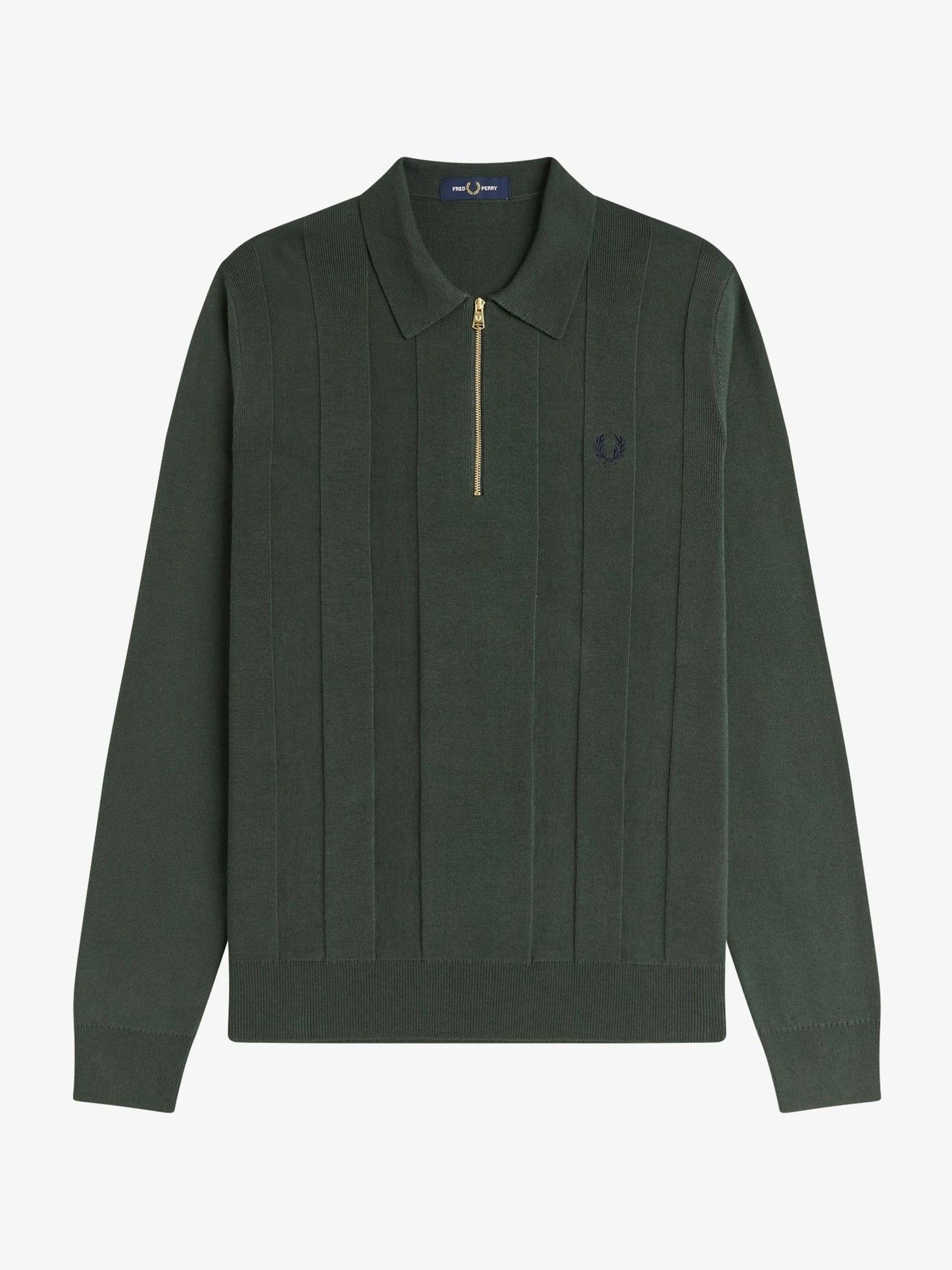 Buy Fred Perry Green Tonal Stripe Knitted Shirt from the Next UK
