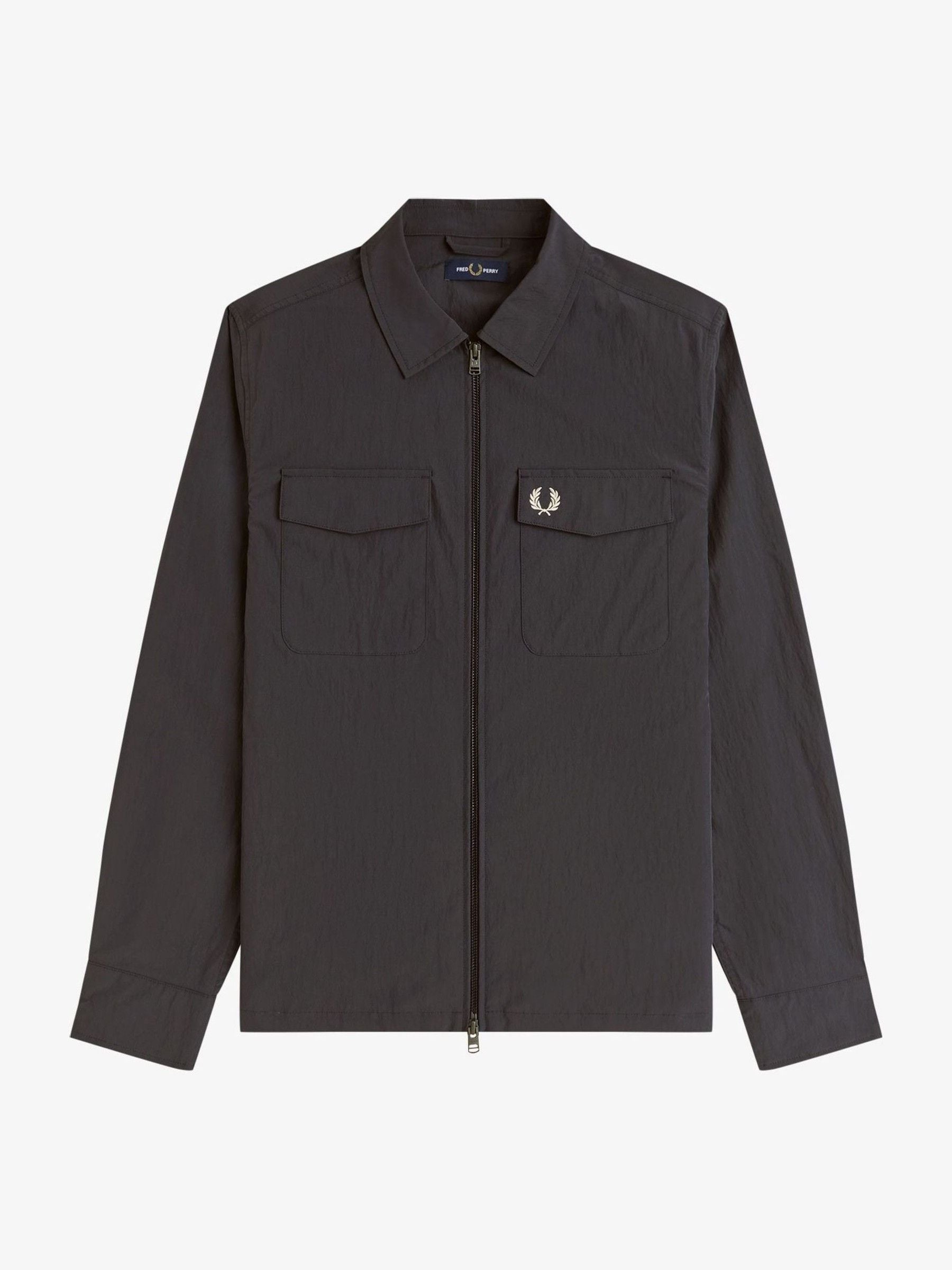 Buy Fred Perry Grey Zip Through Overshirt from Next USA