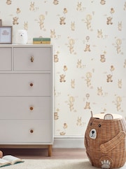Neutral Watercolour Bunny & Bear 10M Wallpaper - Image 1 of 4