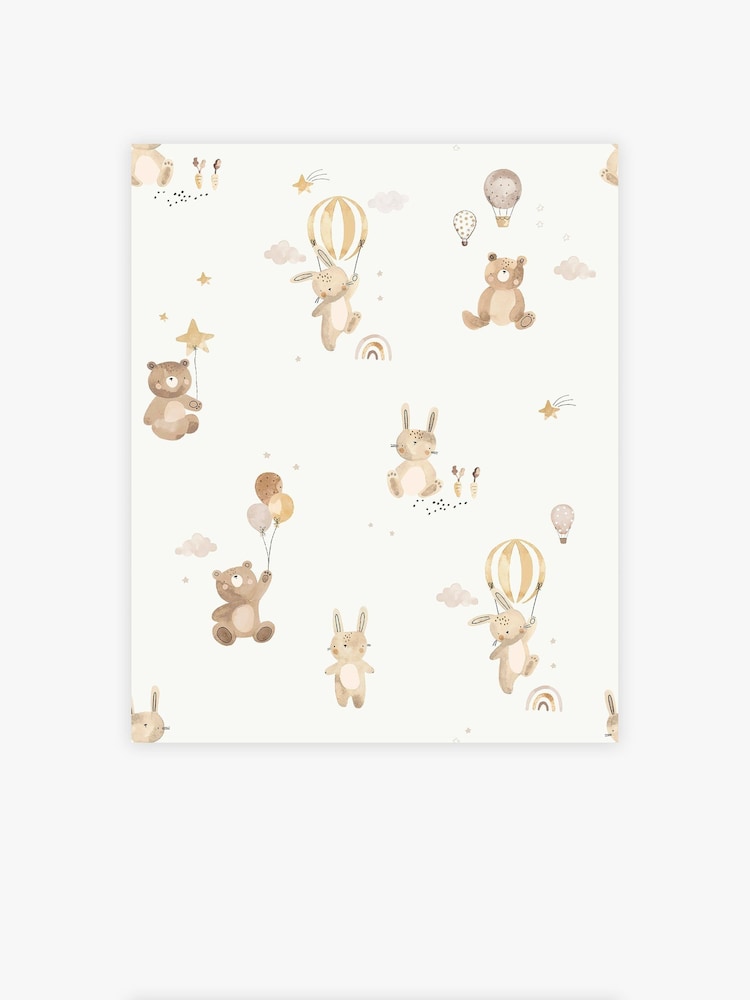 Neutral Watercolour Bunny & Bear 10M Wallpaper - Image 2 of 4