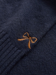 Navy Blue Swan Graphic - Long Sleeve Crew Neck Jumper With Wool - Bild 9 von 9
