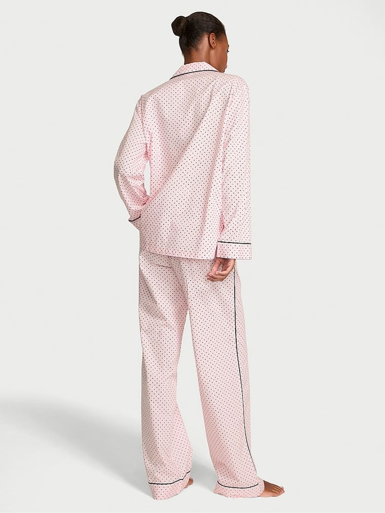 Victoria's Secret Angel Pink Small Dot Cotton Long Pyjamas Set - Image 2 of 3