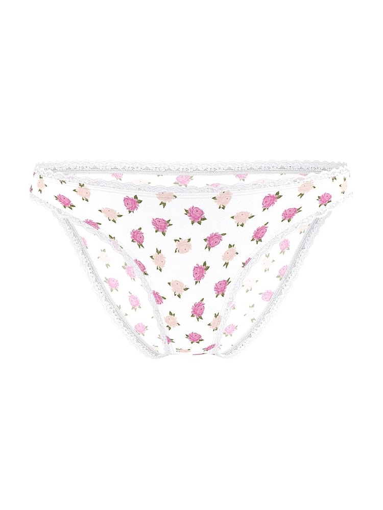 Victoria's Secret White & Pink Peonies Bikini Lace Trim Knickers - Image 3 of 3 Victoria's Secret White & Pink Peonies Bikini Lace Trim Knickers - Image 3 of 3