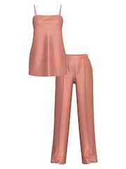 Victoria's Secret Desert Blush Brown Luxe Satin Tunic and Trousers Set - Image 3 of 3