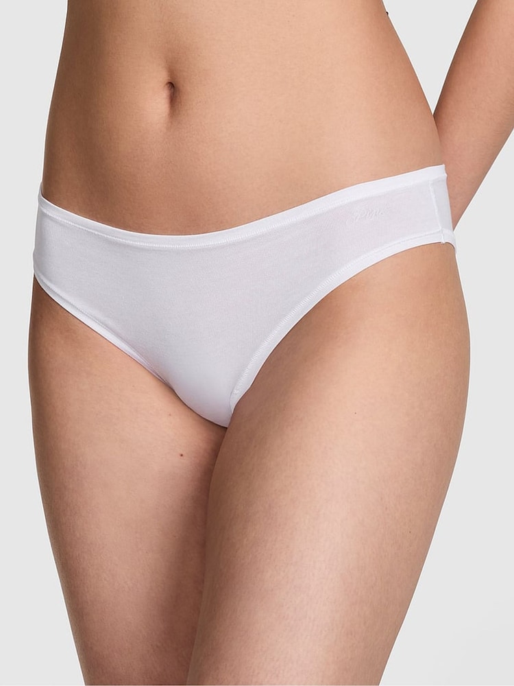 Victoria's Secret PINK White Cheeky Cotton Knickers - Image 1 of 3