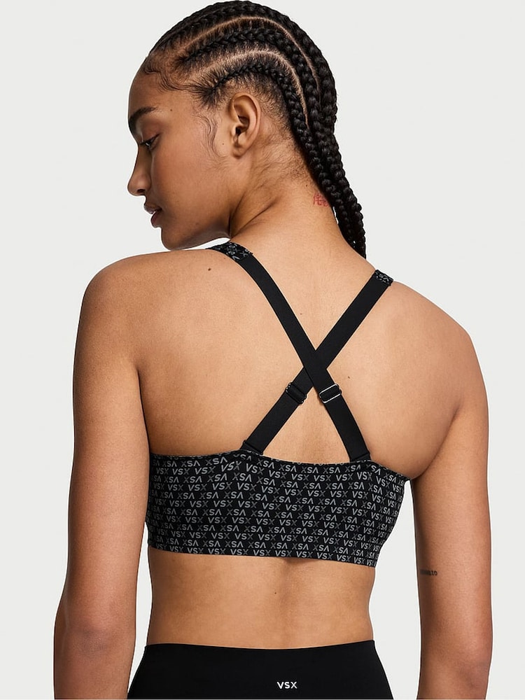 Victoria's Secret Black Logo Front Close High Support Sports Bra - Image 2 of 3 Victoria's Secret Black Logo Front Close High Support Sports Bra - Image 2 of 3