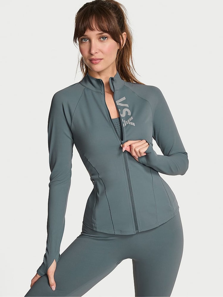Victoria's Secret Dark Steel Grey Elevate™ Full-Zip Jacket - Image 1 of 4