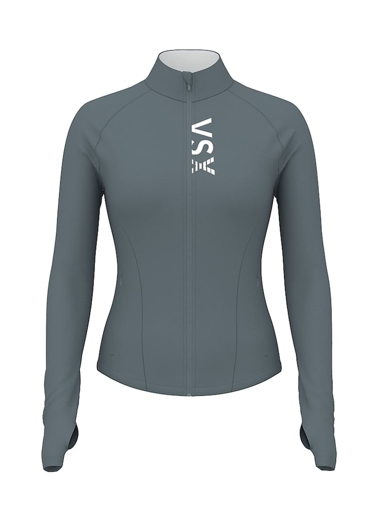 Victoria's Secret Dark Steel Grey Elevate™ Full-Zip Jacket - Image 4 of 4
